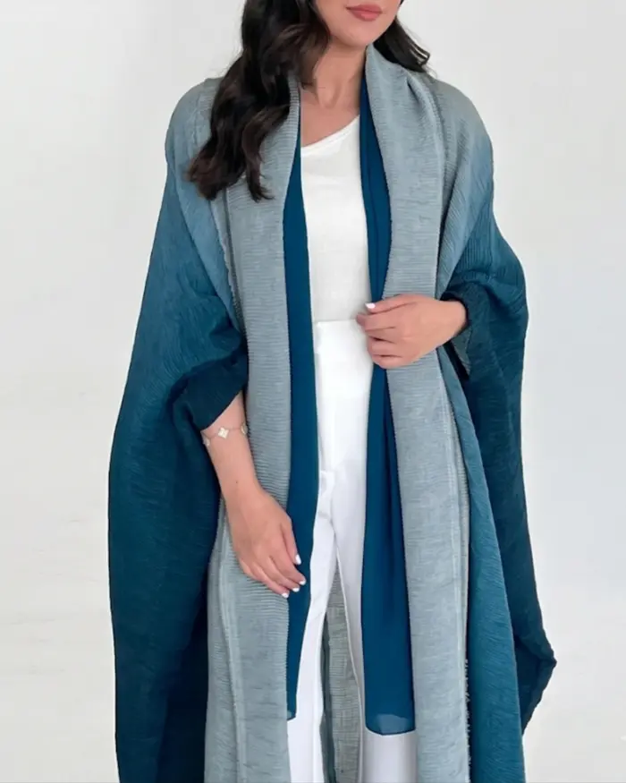 Deep Teal Whisper Abaya