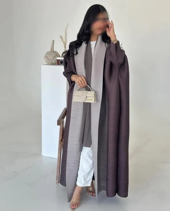 Dual Tone Cocoa Abaya - Image 3
