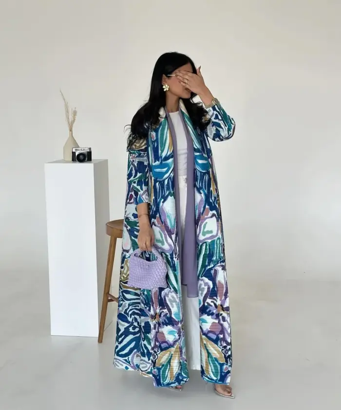 Tropical Bloom Open Abaya - Image 3