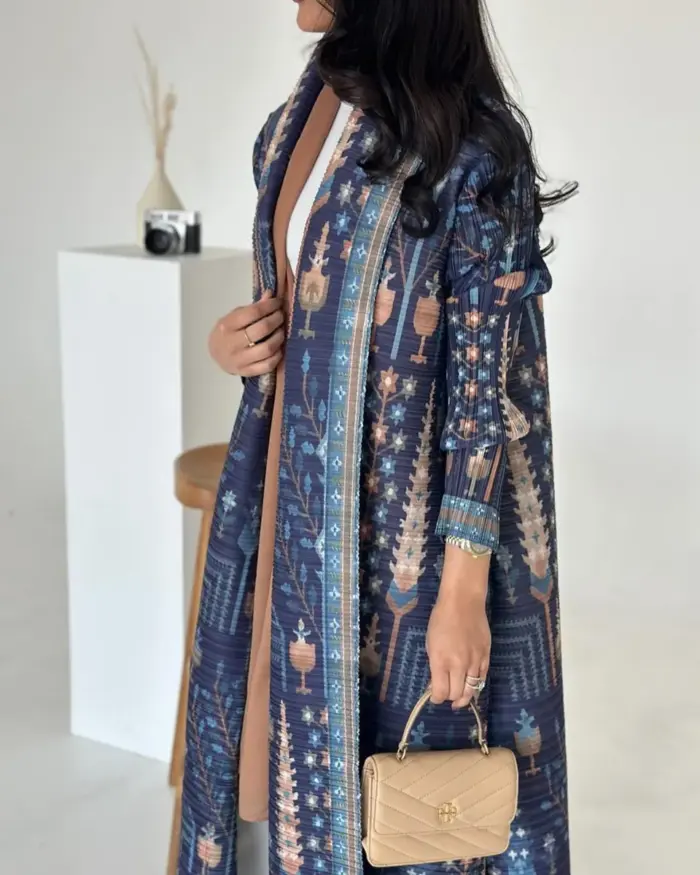 Navy Heritage Pattern Abaya
