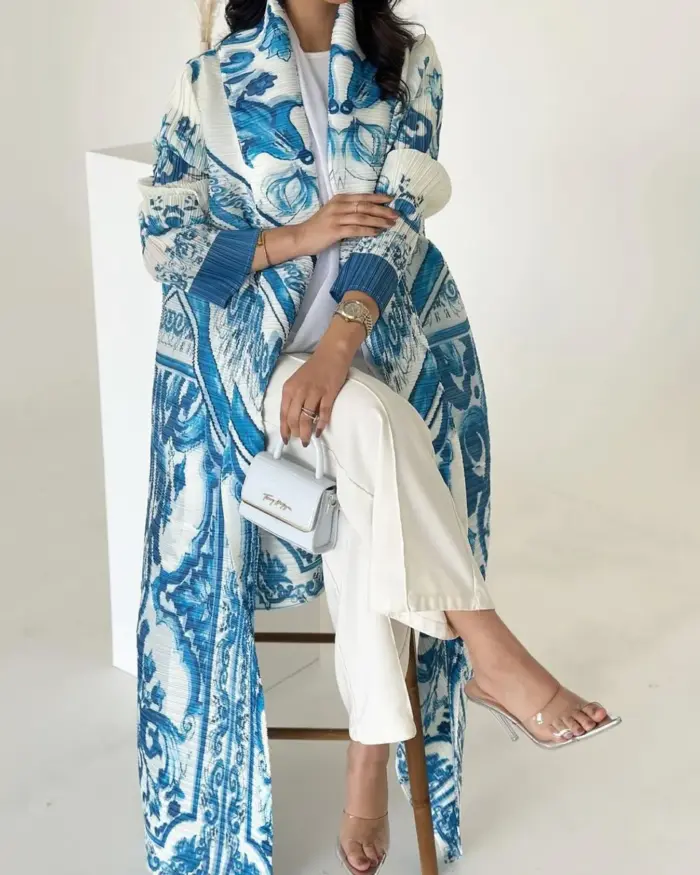 Blue Porcelain Inspired Abaya