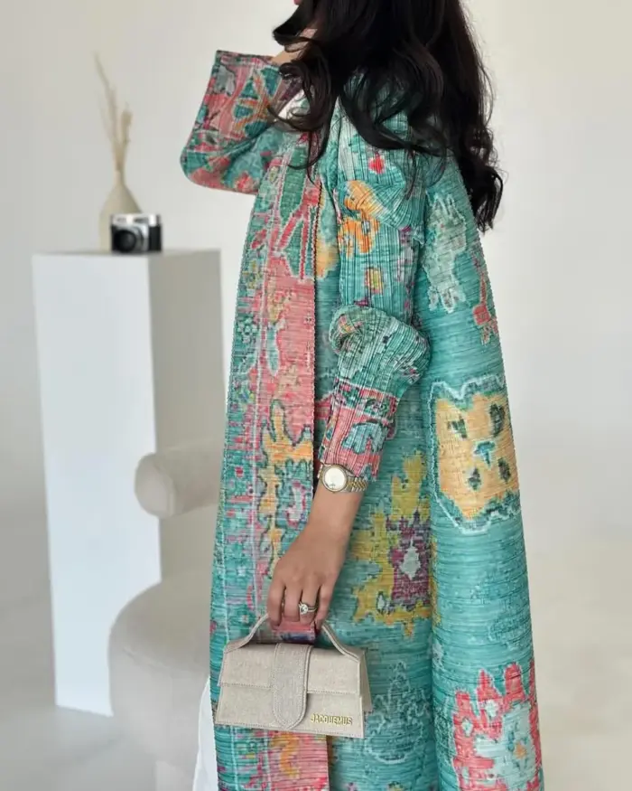 Emerald Mosaic Print Abaya
