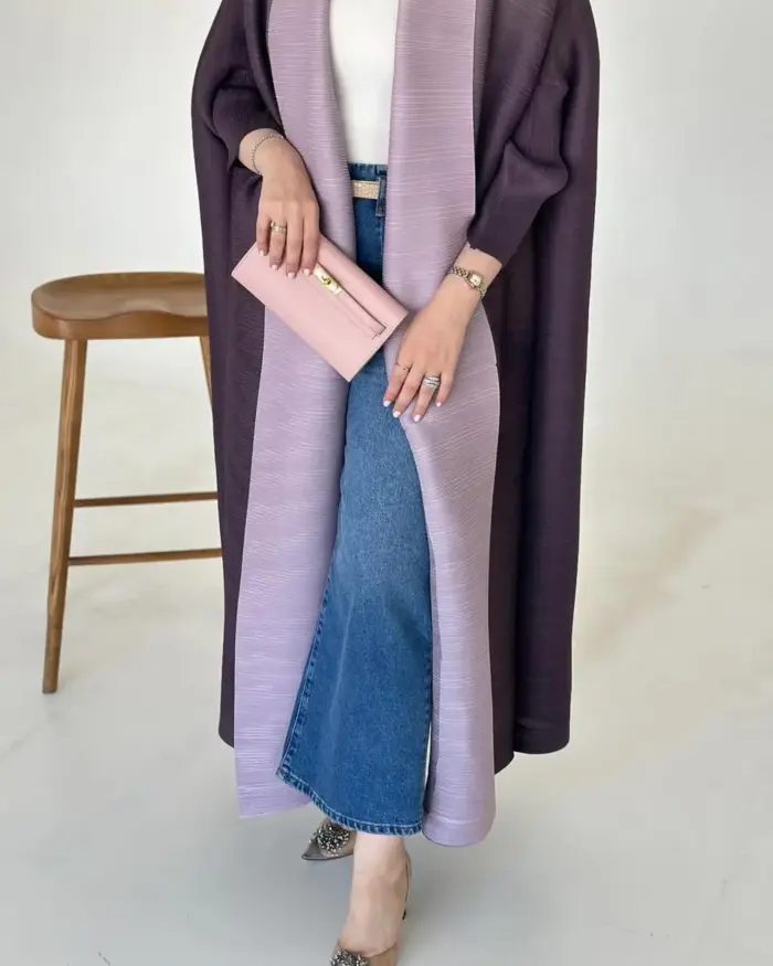 Dusty Plum Two-Tone Abaya