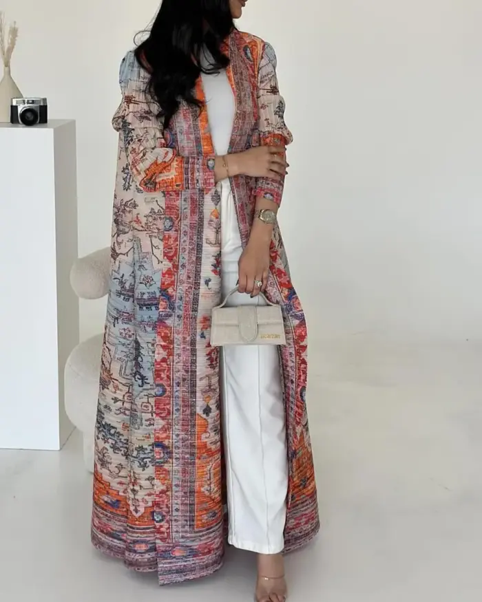 Sunset Heritage Print Abaya - Image 3