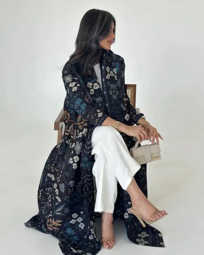 Midnight Floral Statement Abaya