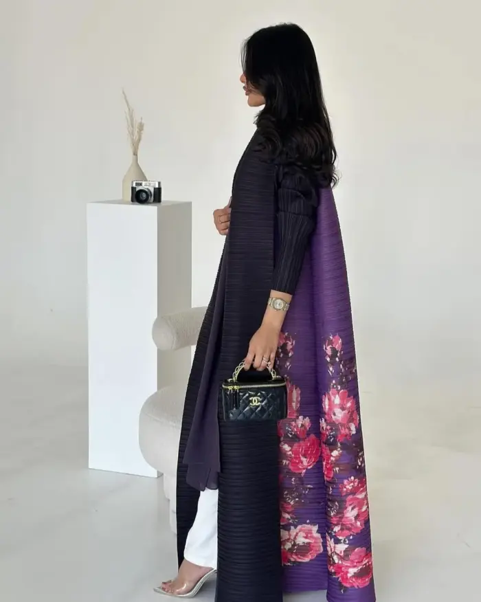 Royal Plum Floral Abaya