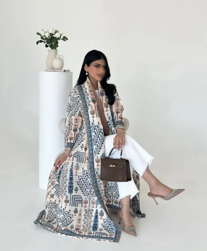 Soft Ivory Heritage Abaya - Image 2