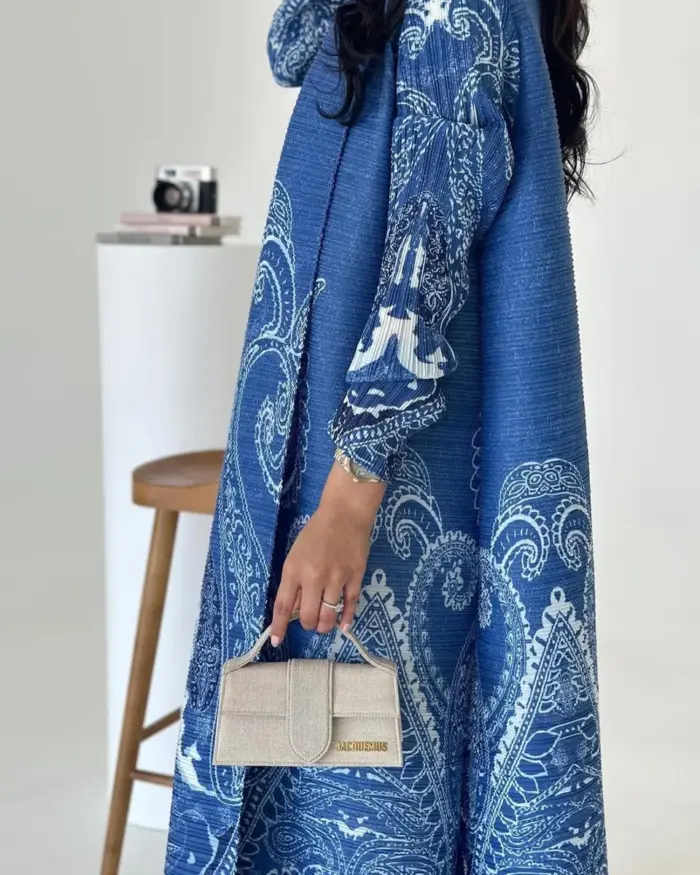 Royal Indigo Paisley Abaya