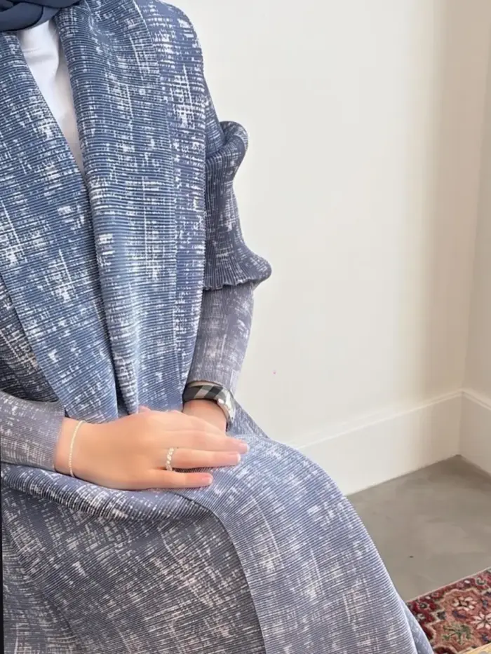 Silver Mist Textured Abaya