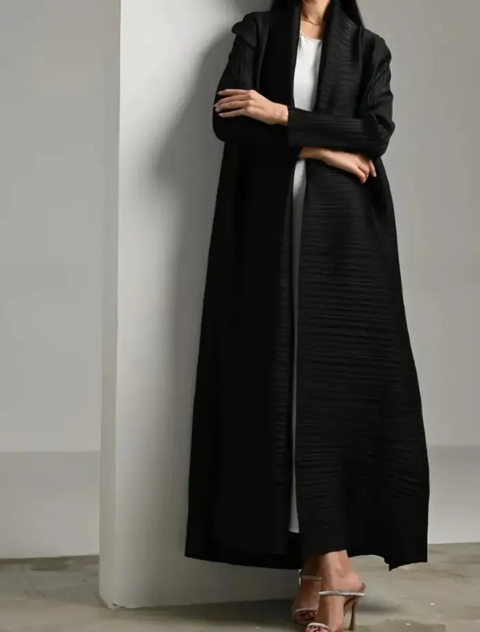 Midnight Noir Textured Abaya
