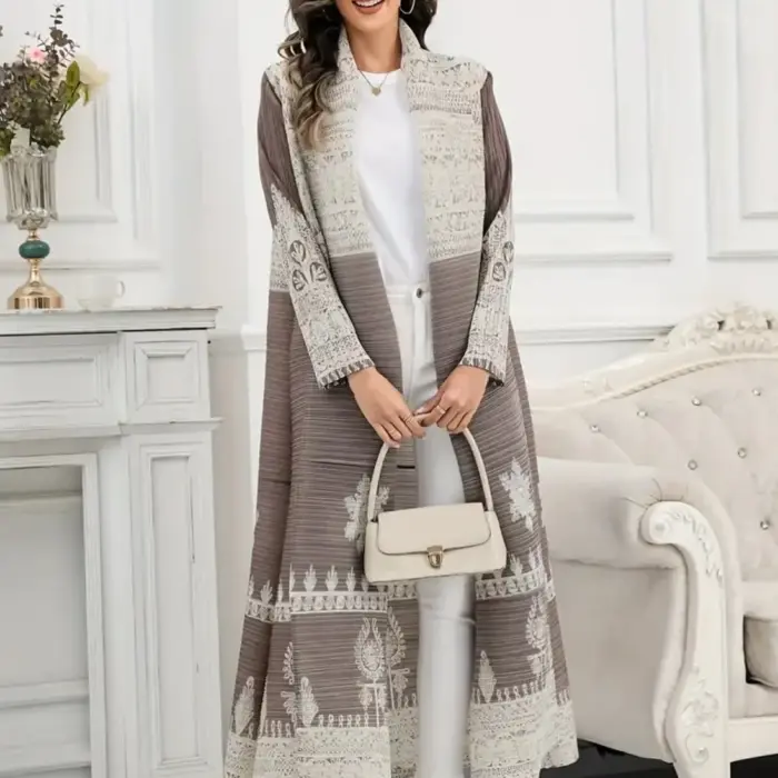 Mocha Ivory Heritage Abaya - Image 2