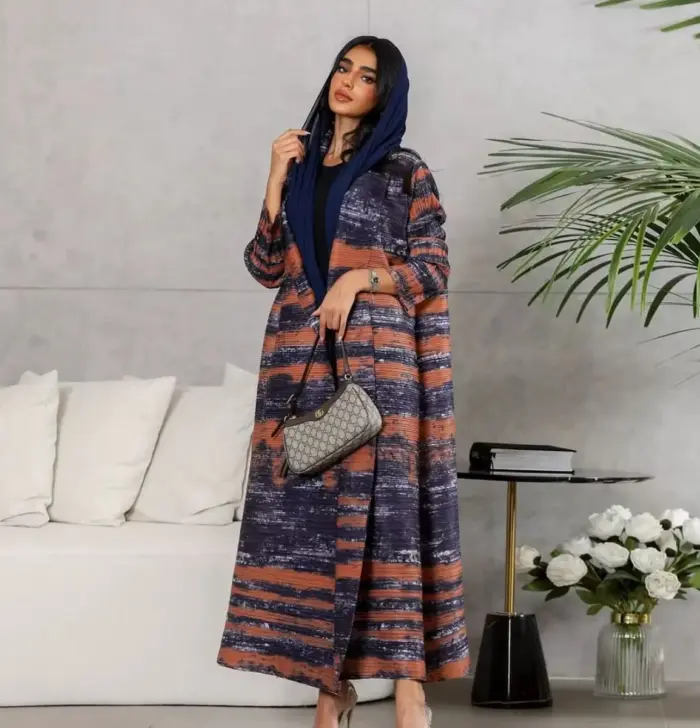 Midnight Rust Stripe Abaya