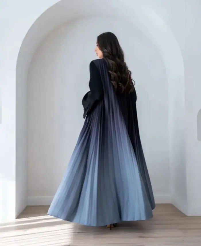 Steel Blue Ombre Abaya