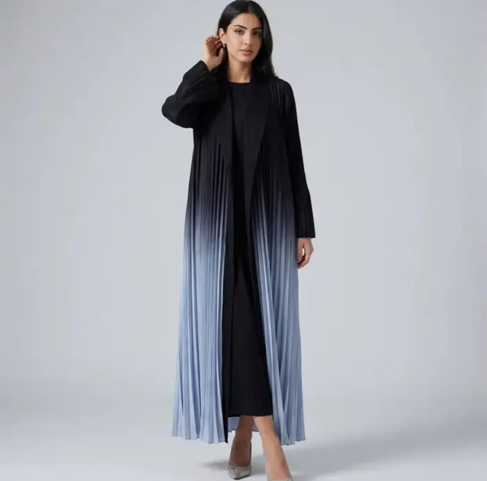 Steel Blue Ombre Abaya - Image 2