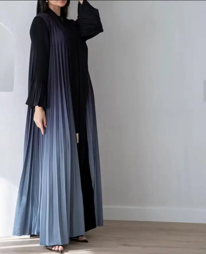 Steel Blue Ombre Abaya - Image 3