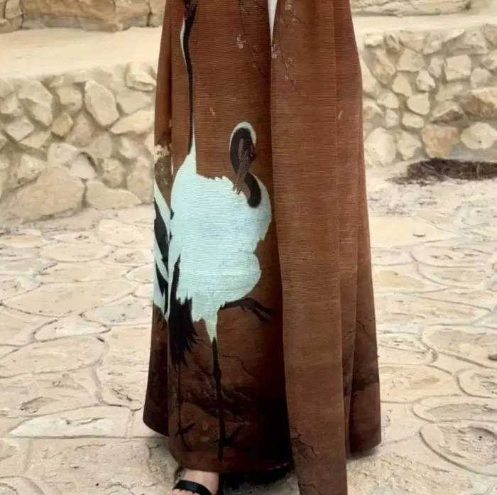 Mocha Crane Statement Abaya - Image 2