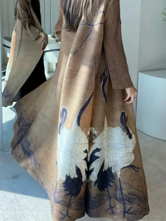 Mocha Crane Statement Abaya - Image 6